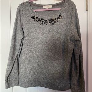 Loft Women’s Grey And Black Sweater Size XL